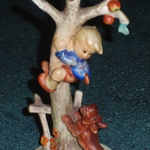 "Culprits" Goebel Hummel Figurine #56/A TMK3 Boy In Apple Tree With Dog - CUTE!